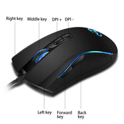 New 61keys Wired White Black Keyboard RGB Gaming Mouse